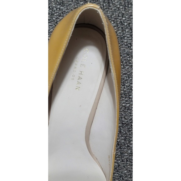 Cole Haan Women Grand.os Patent Leather Tan Wedge Heel Size 9.5 B D44267
